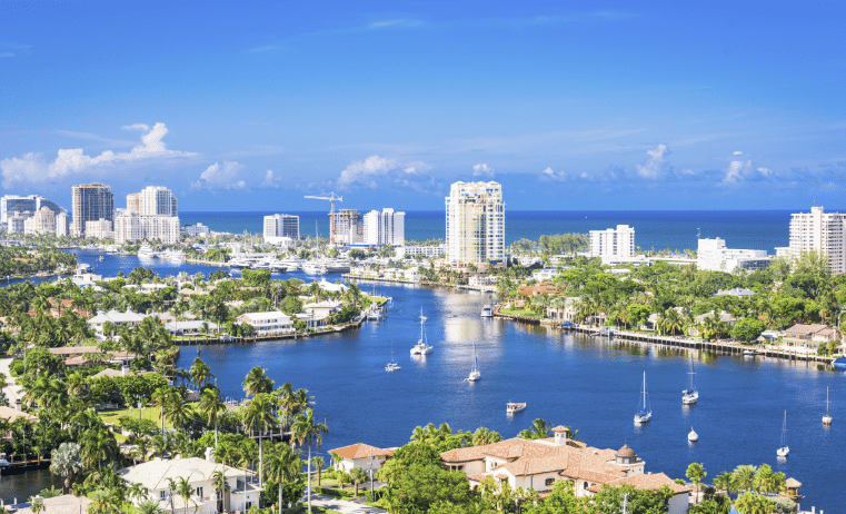 Beautiful and sunny Fort Lauderdale, Florida in Broward County.